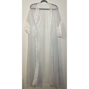 Vintage Voe Made 60s Lace Nylon Robe Marked‎ Size Medium